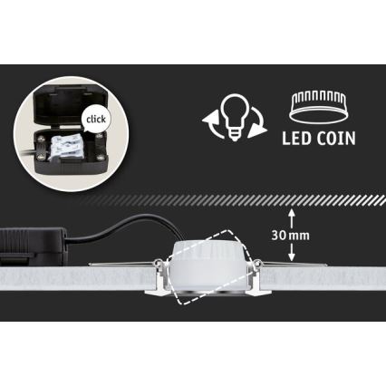 Paulmann 94471 - KIT 3xLED/6W IP23 Badrum infälld lampa NOVA 230V