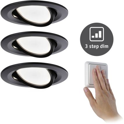 Paulmann 94472 - KIT 3xLED/6W IP23 Ljusreglerad bathroom upphängd taklampa NOVA 230V