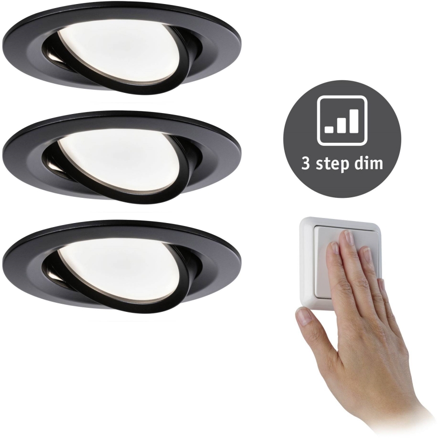 Paulmann 94472 - KIT 3xLED/6W IP23 Ljusreglerad bathroom upphängd taklampa NOVA 230V