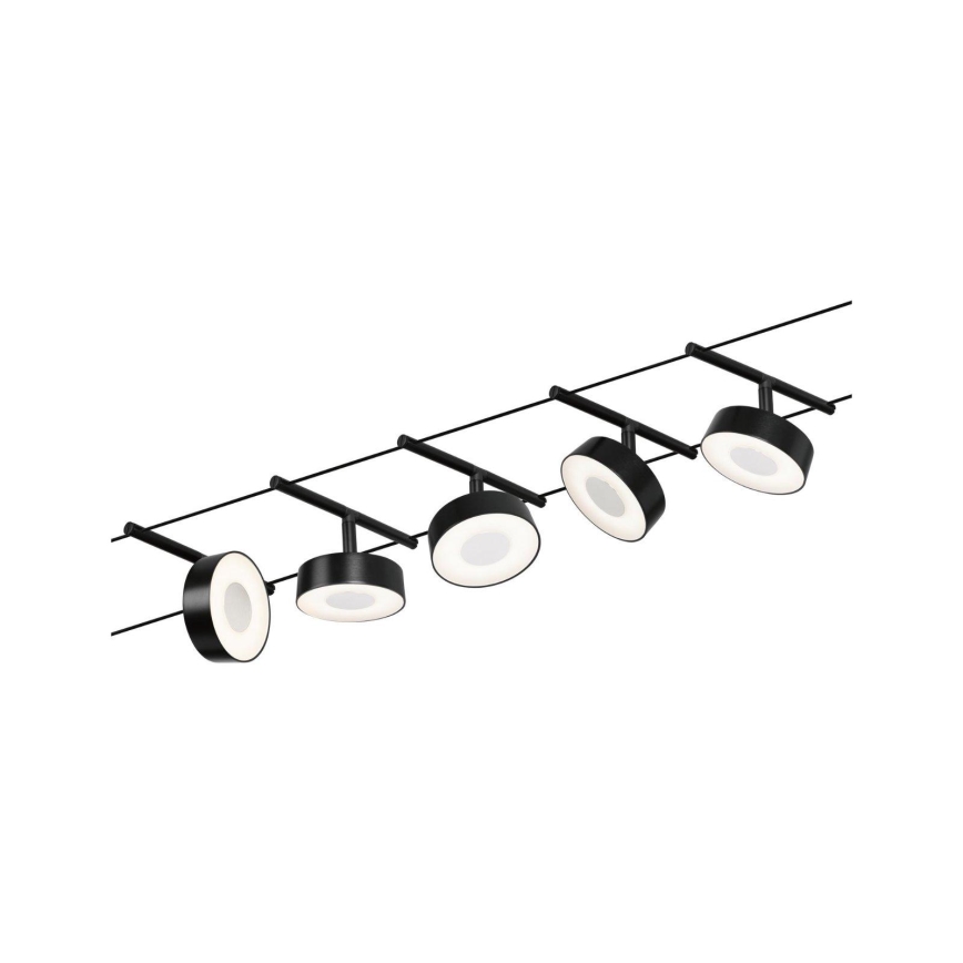 Paulmann 94479 - KIT 5xLED/5W Spotlight för skensystem CIRCLE 230V svart