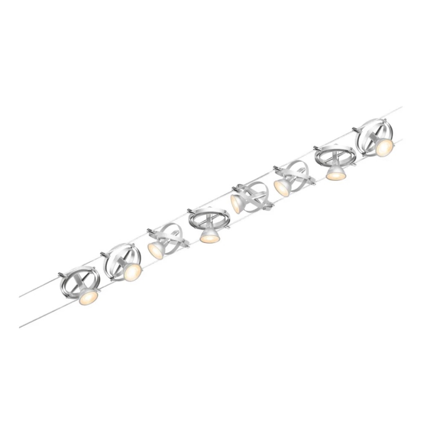 Paulmann 94490 - KIT 8xGU5,3/7,5W Spotlight för skensystem CARDAN 230V matt krom
