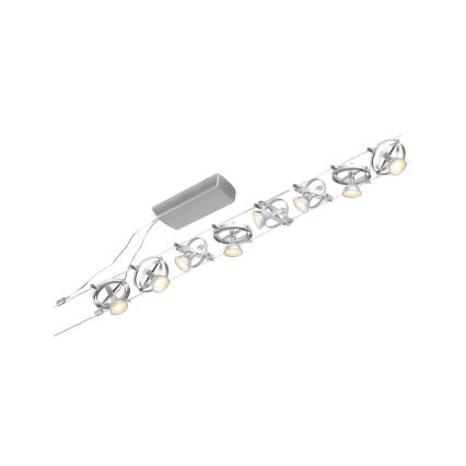 Paulmann 94490 - KIT 8xGU5,3/7,5W Spotlight för skensystem CARDAN 230V matt krom