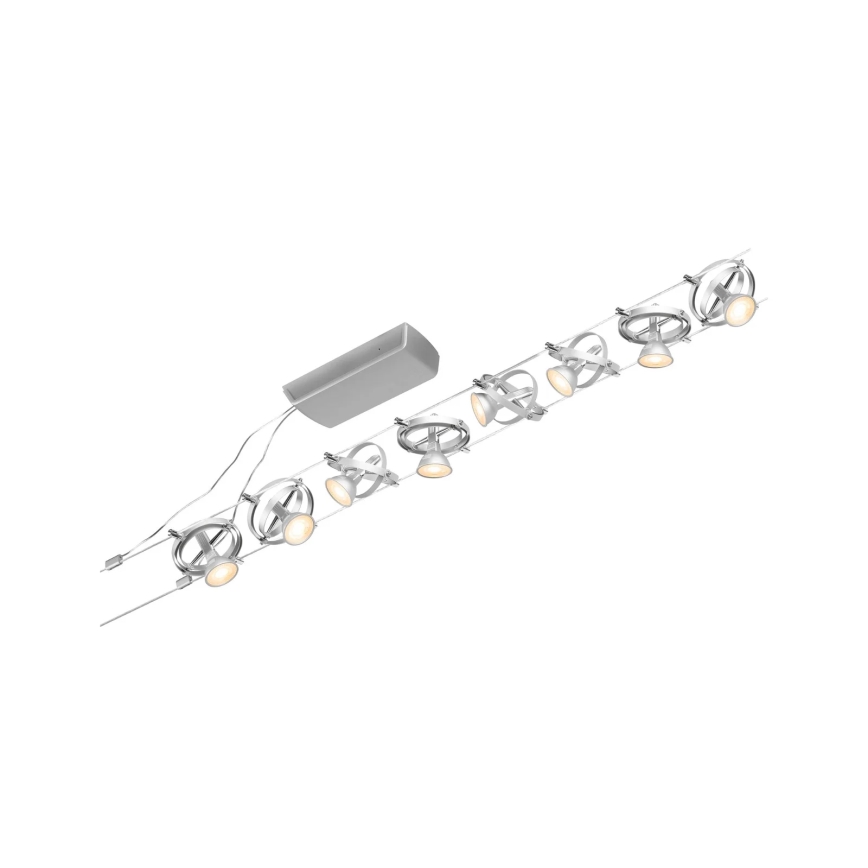 Paulmann 94490 - KIT 8xGU5,3/7,5W Spotlight för skensystem CARDAN 230V matt krom