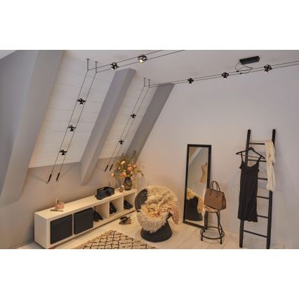 Paulmann 94494 - KIT 8xGU5,3/7,5W Spotlight för skensystem CARDAN 230V svart