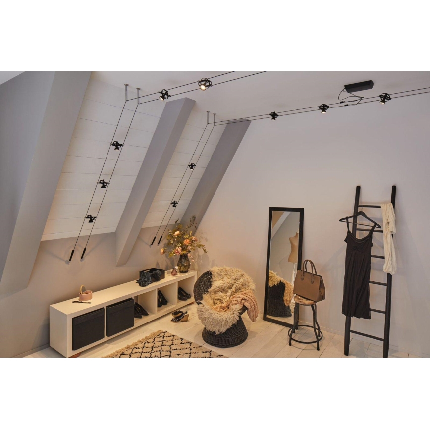 Paulmann 94494 - KIT 8xGU5,3/7,5W Spotlight för skensystem CARDAN 230V svart