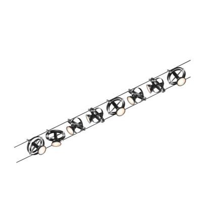 Paulmann 94494 - KIT 8xGU5,3/7,5W Spotlight för skensystem CARDAN 230V svart