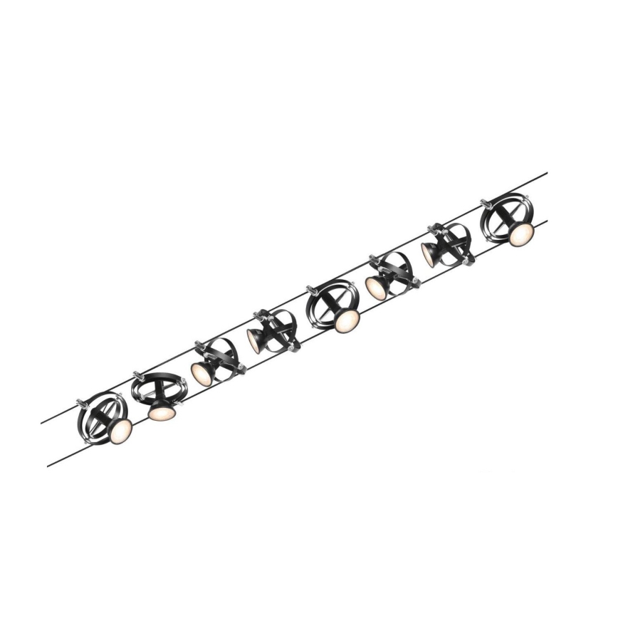 Paulmann 94494 - KIT 8xGU5,3/7,5W Spotlight för skensystem CARDAN 230V svart