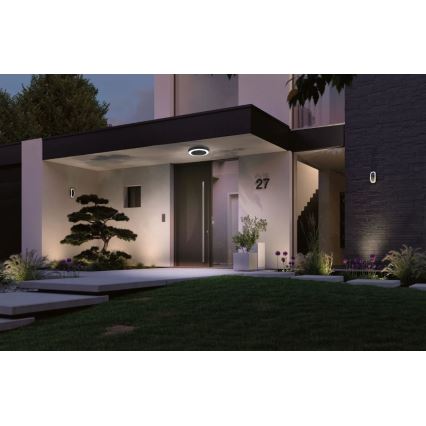 Paulmann 94526 - LED/14W IP44 Taklampa för utomhusbruk med sensor CIRCULA 230V