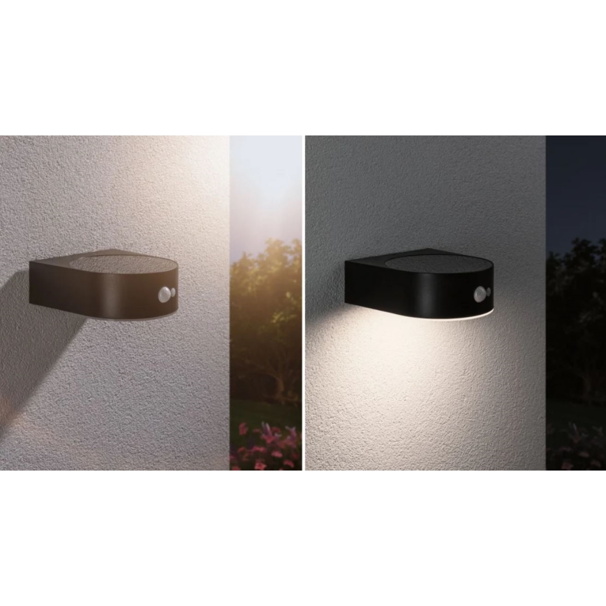 Paulmann 94570 - LED/5,5W IP44 Solcellsvägglampa med sensor EILEEN 3,7V