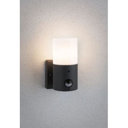 Paulmann 94648 - 1xE27/15W IP44 Utomhus vägglampa med sensor TUBS 230V