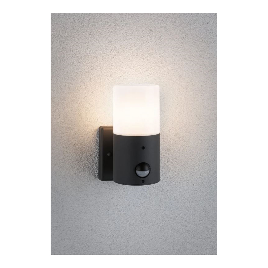 Paulmann 94648 - 1xE27/15W IP44 Utomhus vägglampa med sensor TUBS 230V