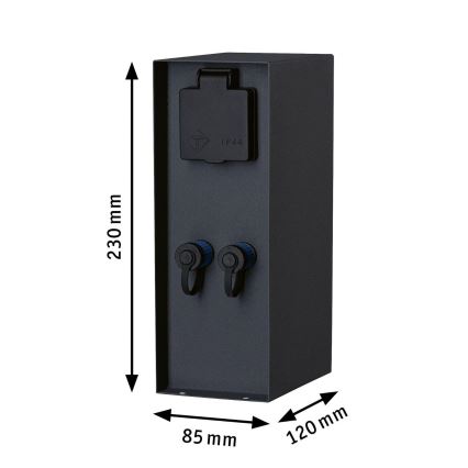 Paulmann 94700 - Kolumn med eluttag för utomhusbruk RIO 2Z SCHUKO 230V IP44