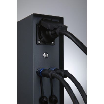 Paulmann 94701 -Kolumn med eluttag för utomhusbruk med skymningssensor RIO 2Z SCHUKO 230V IP44