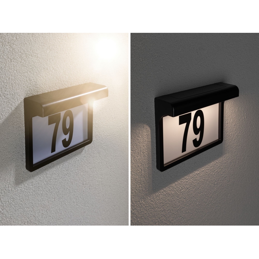 Paulmann 95388 - LED/0,05W IP44 Sollampa Husnummer med sensor DAYTON 4,8V