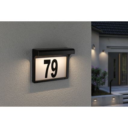 Paulmann 95388 - LED/0,05W IP44 Sollampa Husnummer med sensor DAYTON 4,8V