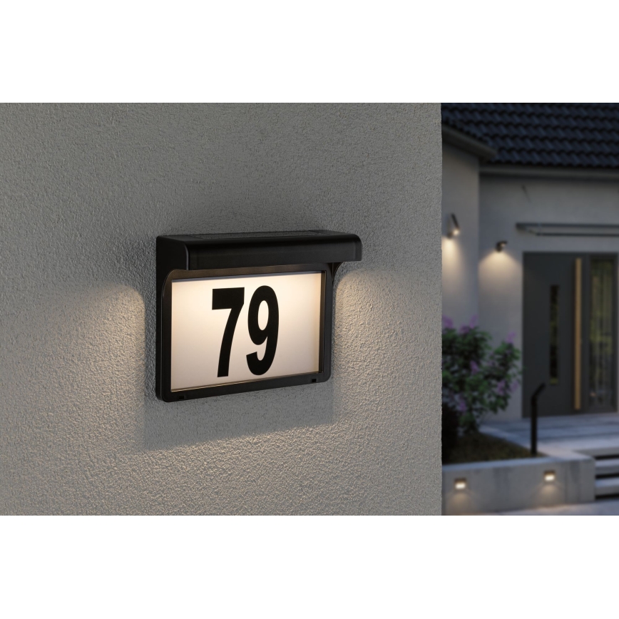 Paulmann 95388 - LED/0,05W IP44 Sollampa Husnummer med sensor DAYTON 4,8V