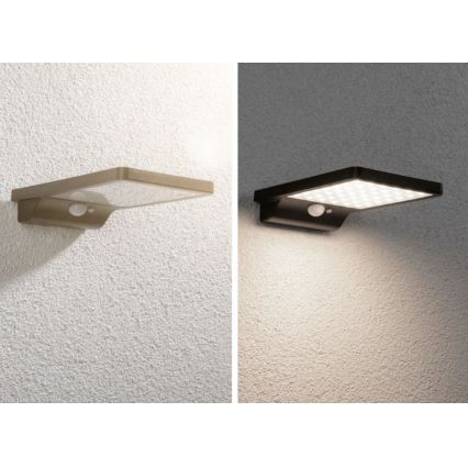 Paulmann 95393 - LED/4W IP44 Dimbar solcellsvägglampa med sensor SOLVEIG 3,7V