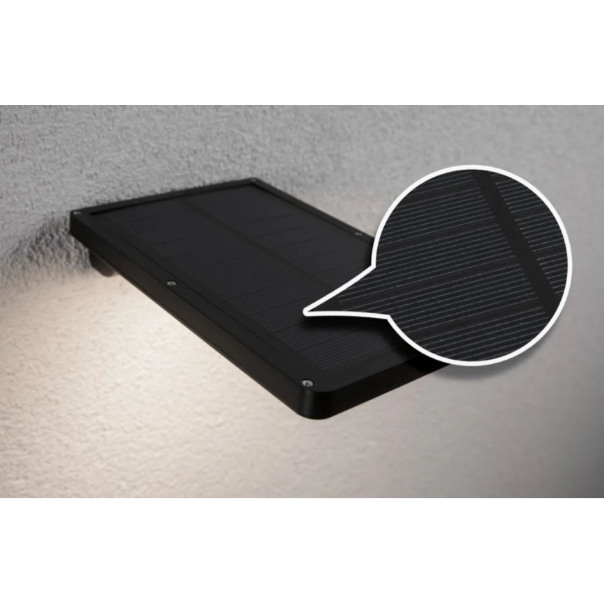 Paulmann 95393 - LED/4W IP44 Dimbar solcellsvägglampa med sensor SOLVEIG 3,7V