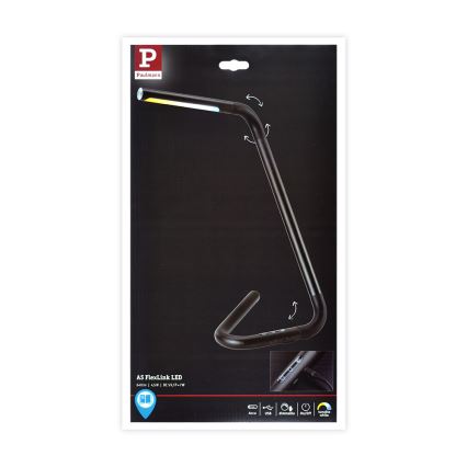 Paulmann 95424 - LED/4,5W Dimbart touchbordslampa FLEXLINK 5V/USB 4400 mAh svart