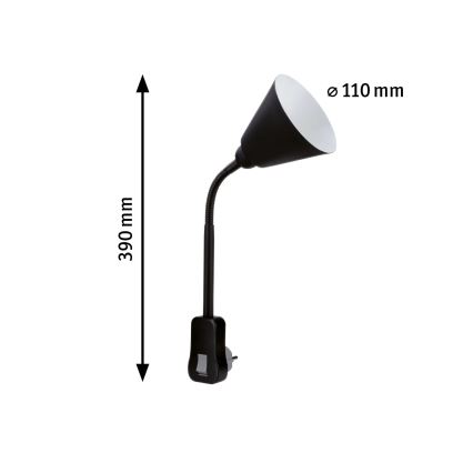 Paulmann 95427 - 1xE14/20W Flexibel vägglampa JUNUS till ett uttag 230V