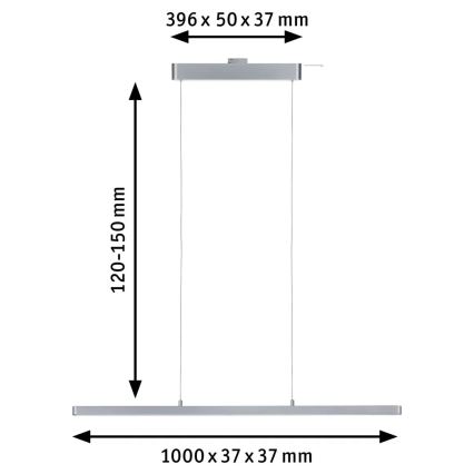 Paulmann 95578 - LED/40W Ljusreglerad ljuskrona på textilsladd URAIL LENTO 230V 2700-6500K