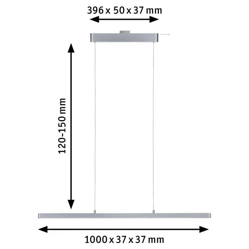 Paulmann 95578 - LED/40W Ljusreglerad ljuskrona på textilsladd URAIL LENTO 230V 2700-6500K