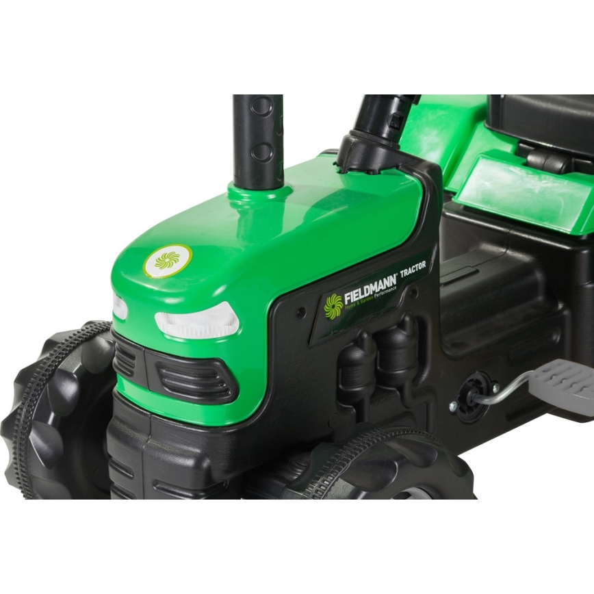 Pedal tractor med en cart svart/grön