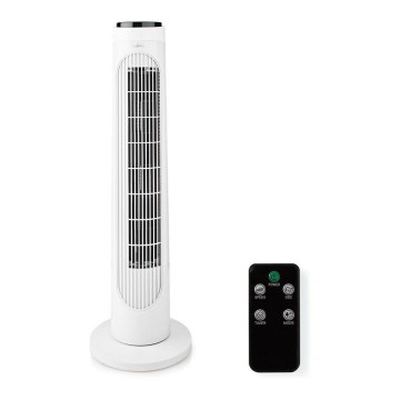Pelare fläkt 50W/230V vit + fjärrkontroll