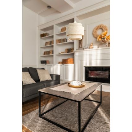 Pendel på sladd BOHO 1xE27/60W/230V Ø 20 cm vit