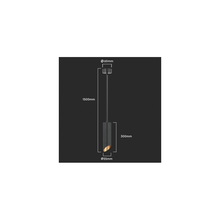 Pendelkrona 1xGU10/35W/230V 30 cm svart
