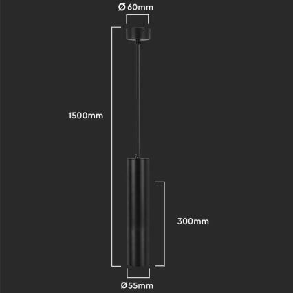 Pendelkrona 1xGU10/35W/230V 30 cm svart