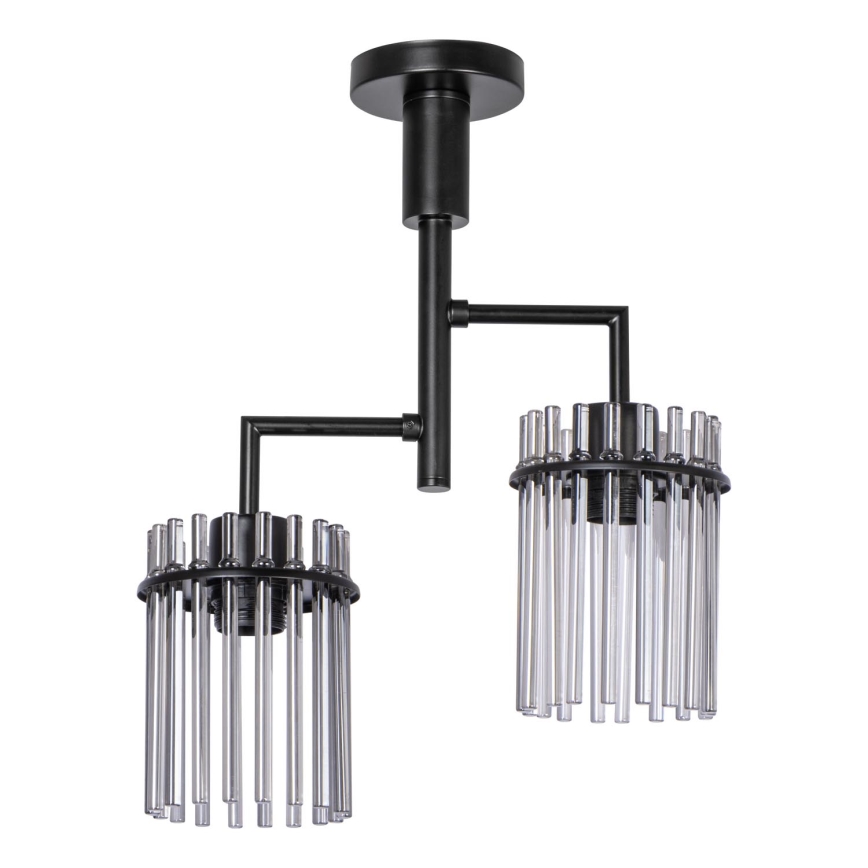Pendelkrona 2xE27/60W/230V svart/rökig