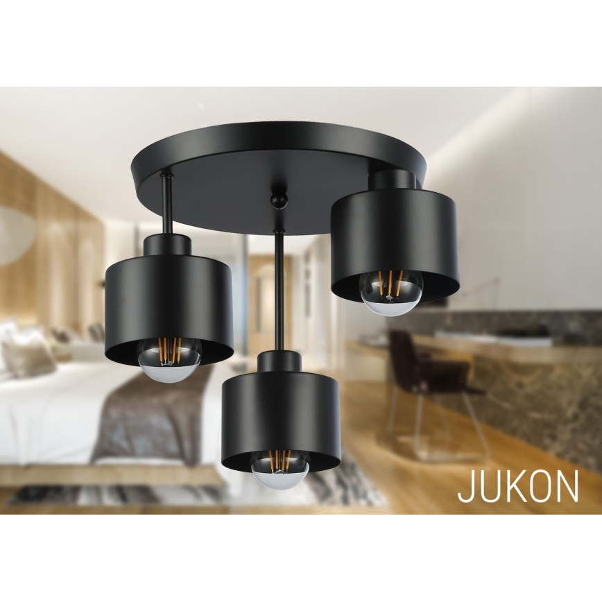 Pendelkrona 3xE27/35W/230V diameter 30 cm svart