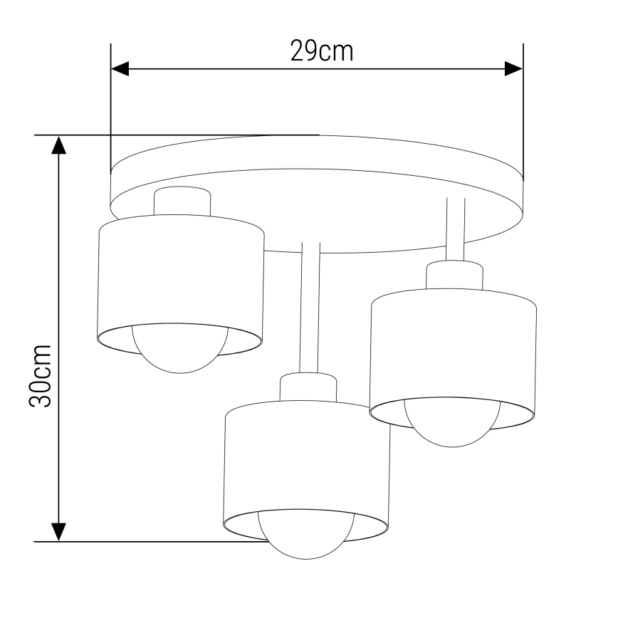 Pendelkrona 3xE27/35W/230V diameter 30 cm vit/guld