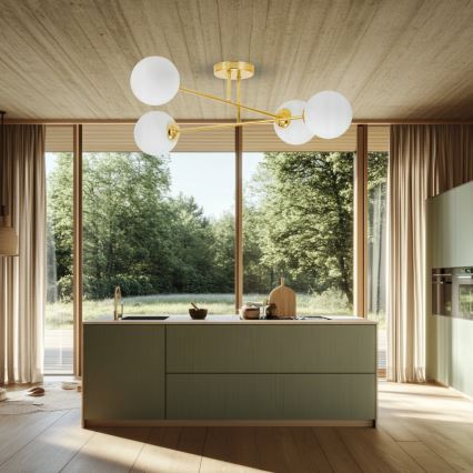 Pendelkrona 4xE27/35W/230V diameter 70 cm guld