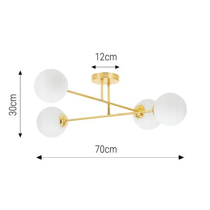 Pendelkrona 4xE27/35W/230V diameter 70 cm guld