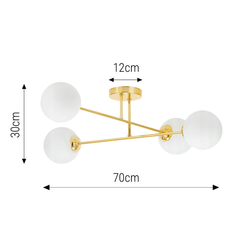Pendelkrona 4xE27/35W/230V diameter 70 cm guld