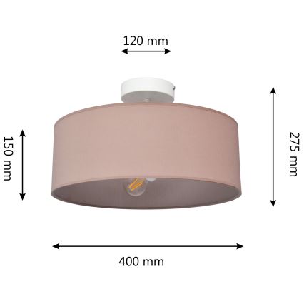 Pendelkrona ALBA 3xE27/15W/230V rosa