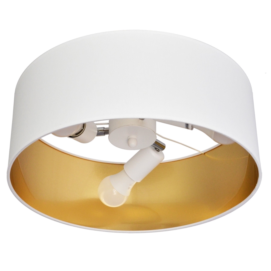 Pendelkrona ALBA 3xE27/15W/230V vit/gyllene
