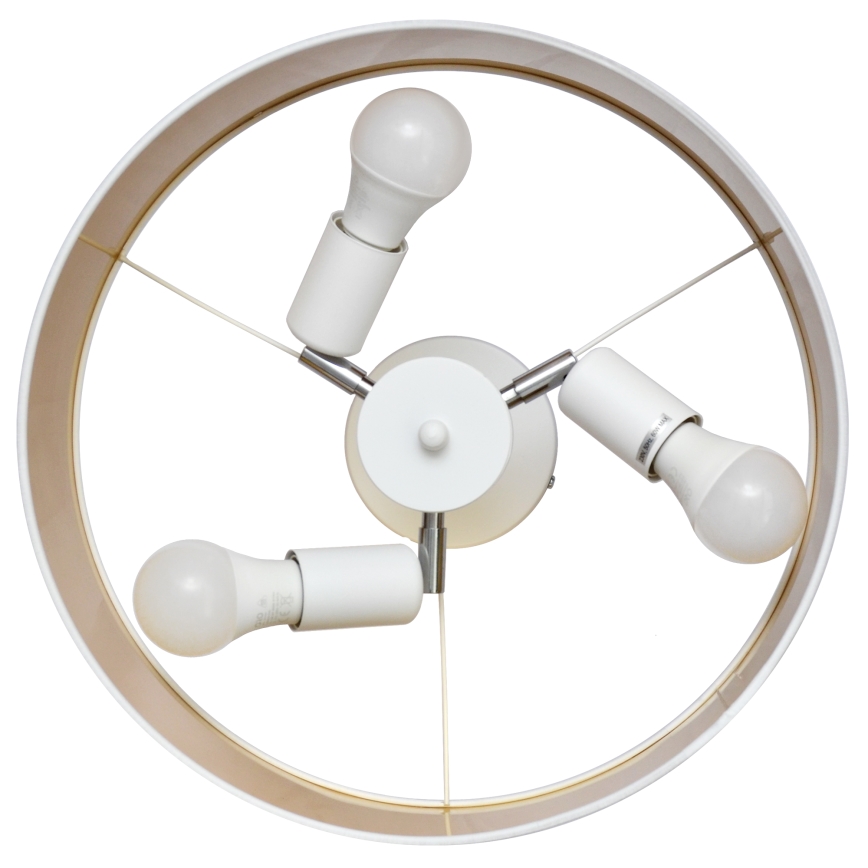Pendelkrona ALBA 3xE27/15W/230V vit/gyllene