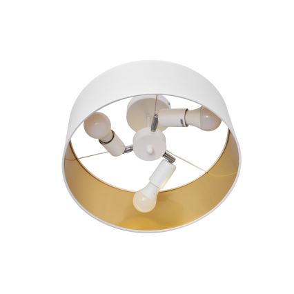 Pendelkrona ALBA 3xE27/15W/230V vit/gyllene