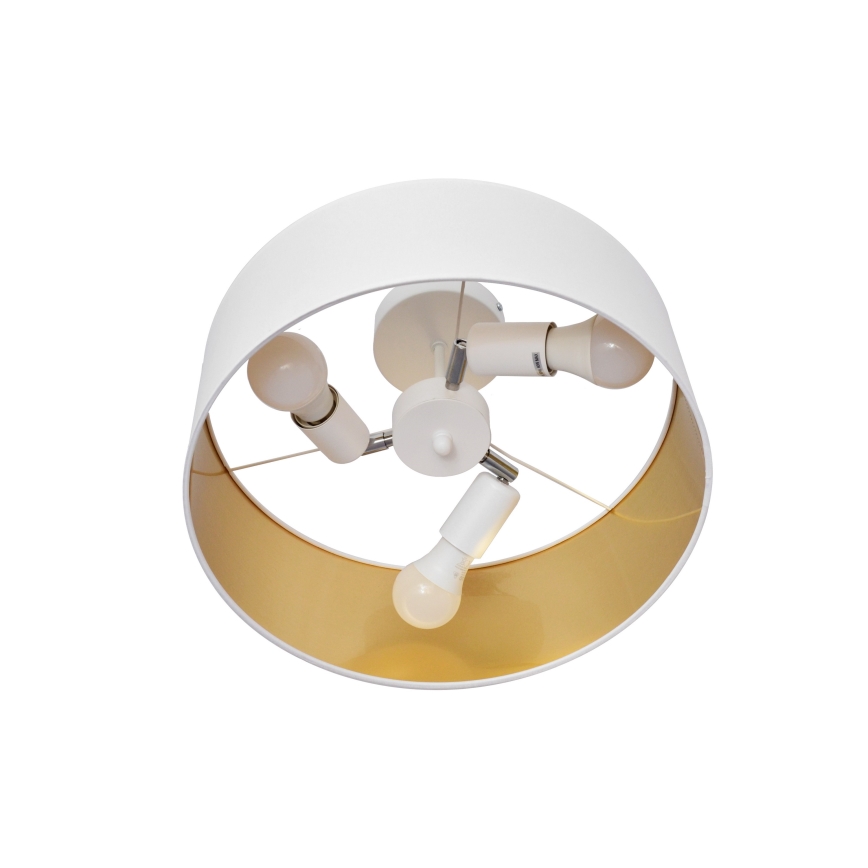 Pendelkrona ALBA 3xE27/15W/230V vit/gyllene