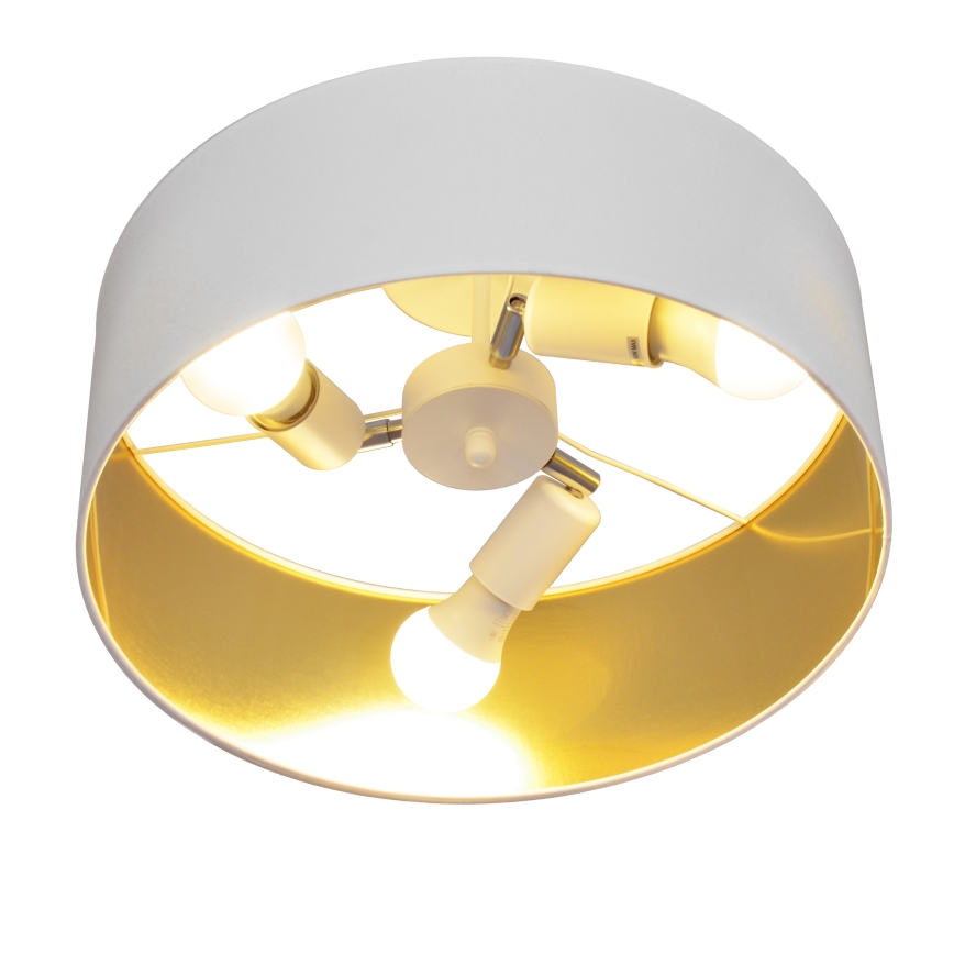 Pendelkrona ALBA 3xE27/15W/230V vit/gyllene