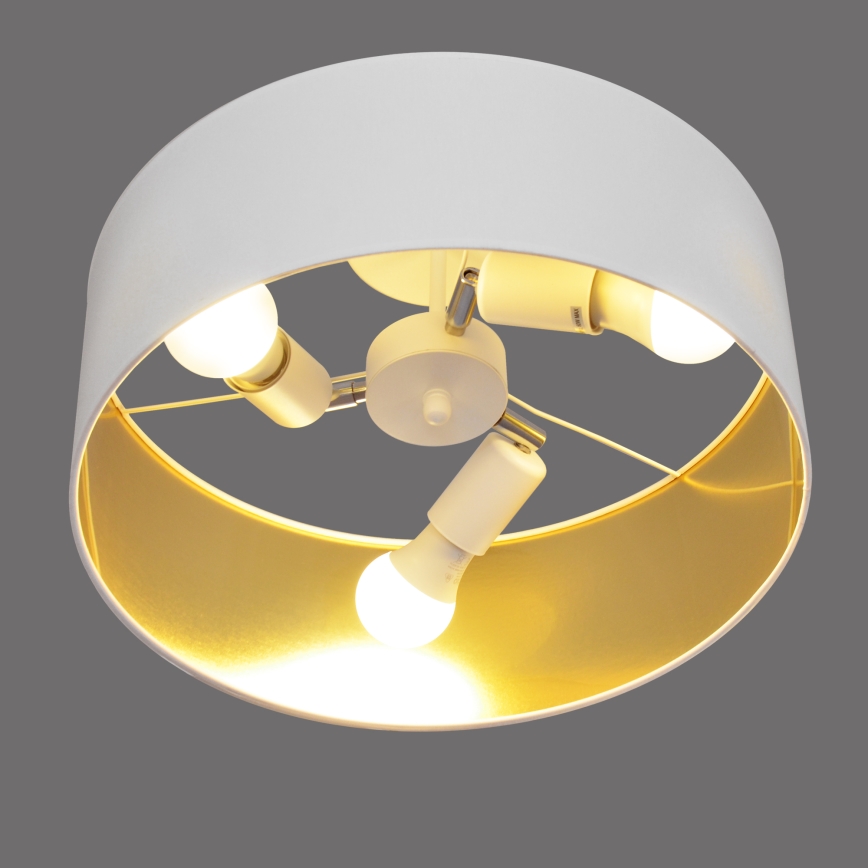 Pendelkrona ALBA 3xE27/15W/230V vit/gyllene