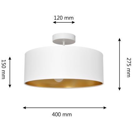 Pendelkrona ALBA 3xE27/15W/230V vit/gyllene
