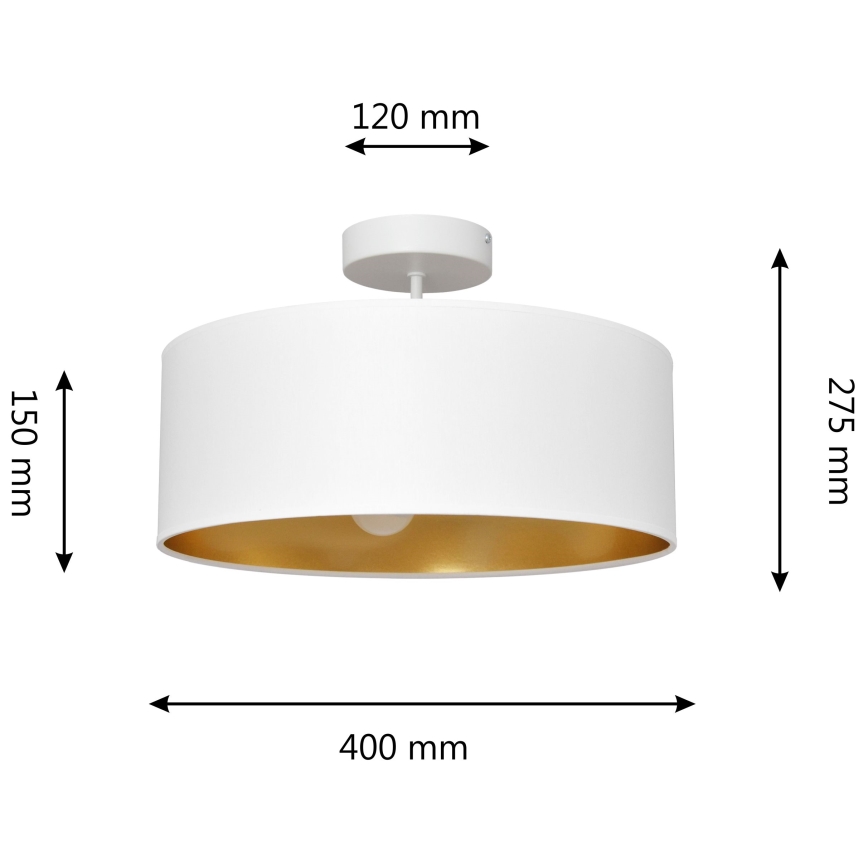 Pendelkrona ALBA 3xE27/15W/230V vit/gyllene