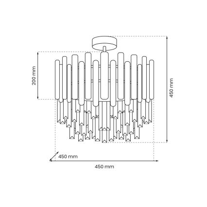 Pendelkrona ASPEN 6xE14/40W/230V matt krom