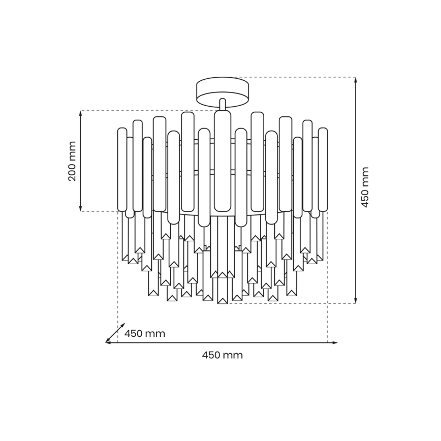 Pendelkrona ASPEN 6xE14/40W/230V matt krom