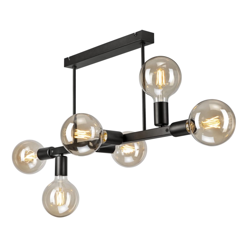 Pendelkrona ASTRID 6xE27/60W/230V svart