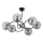 Pendelkrona AURORA 6xE14/10W/230V svart/skinande krom